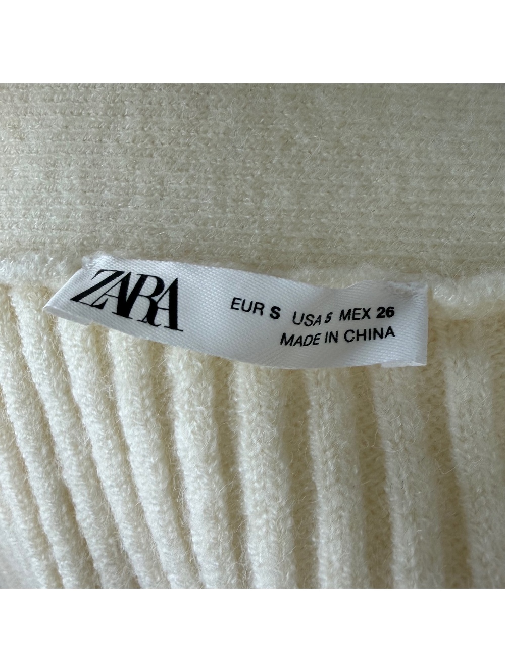 ZARA x KOKETIT Embroidered Face Knit Top Cream White Ribbed V-Neck Tank Sz S - Picture 4 of 4